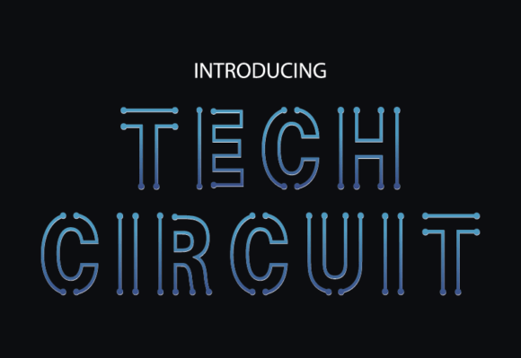 Tech Circuit Typeface: A Futuristic Display Font for Digital Brands